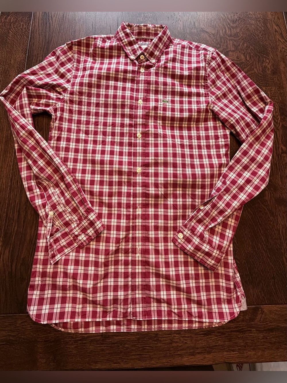Lacoste Red Plaid Button‑Down Shirt - Picture 2 of 12